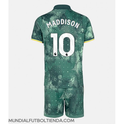 Camiseta Tottenham Hotspur James Maddison #10 Tercera Equipación Replica 2024-25 para niños mangas cortas (+ Pantalones cortos)